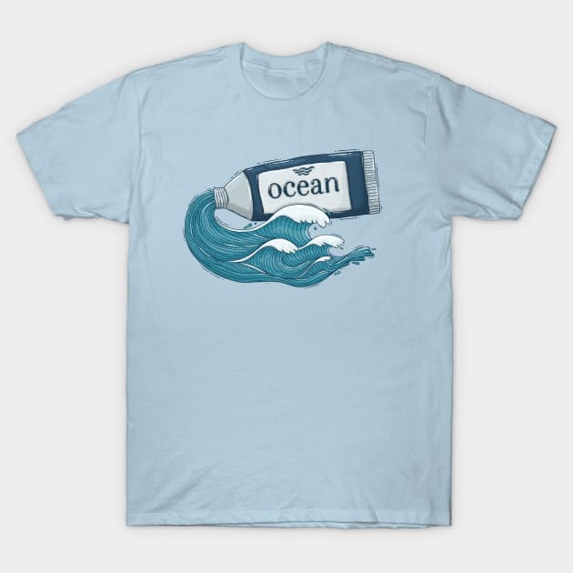 Ocean Paint Tube T-Shirt by Tania Tania